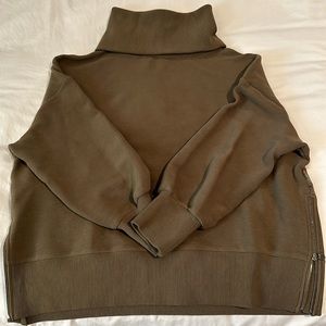 Varley Milton Cowl Neck Sweatshirt Size Large, Color is Stone Olive
